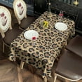thumbnail image 2 of Brown and Black Leopard Print Rectangle Tablecloth 60"x120",Waterproof Polyester Rectangle Table Cloth, Wipeable Spillproof Polyester Tablecloth for Dining, Camping, Indoor and Outdoor, 2 of 6
