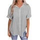 thumbnail image 1 of Vestidos Casuales Para Mujer, Blusas De Mujer De Moda Blusa de verano tipo túnica de lino con botones y manga corta y cuello en V para mujer, 1 of 7