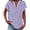 A-Light Purple907, variant on Lightweight Linen Top For Women Cap Sleeve Split Neck Button Placket Tunic Cool Relaxed Summer Daily Casual Blouses