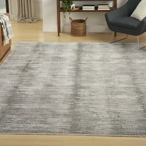 Nourison Modern Abstract Abstract Grey White 7'10" x 10' Area Rug (8x10)