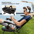 thumbnail image 4 of OSM 2-Pack Zero Gravity Reclining Lounge Chairs with Canopy, Portable Folding Patio Loungers with Removable Cup Holder Side Tray and Pillow Headrest for Outdoor, Beach, Camping, Cream, 4 of 7