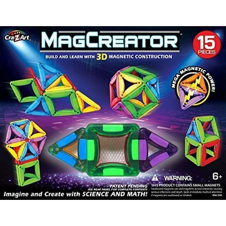 Cra-Z-Art MagCreator 15 Piece Multicolor Magnetic Tiles Set