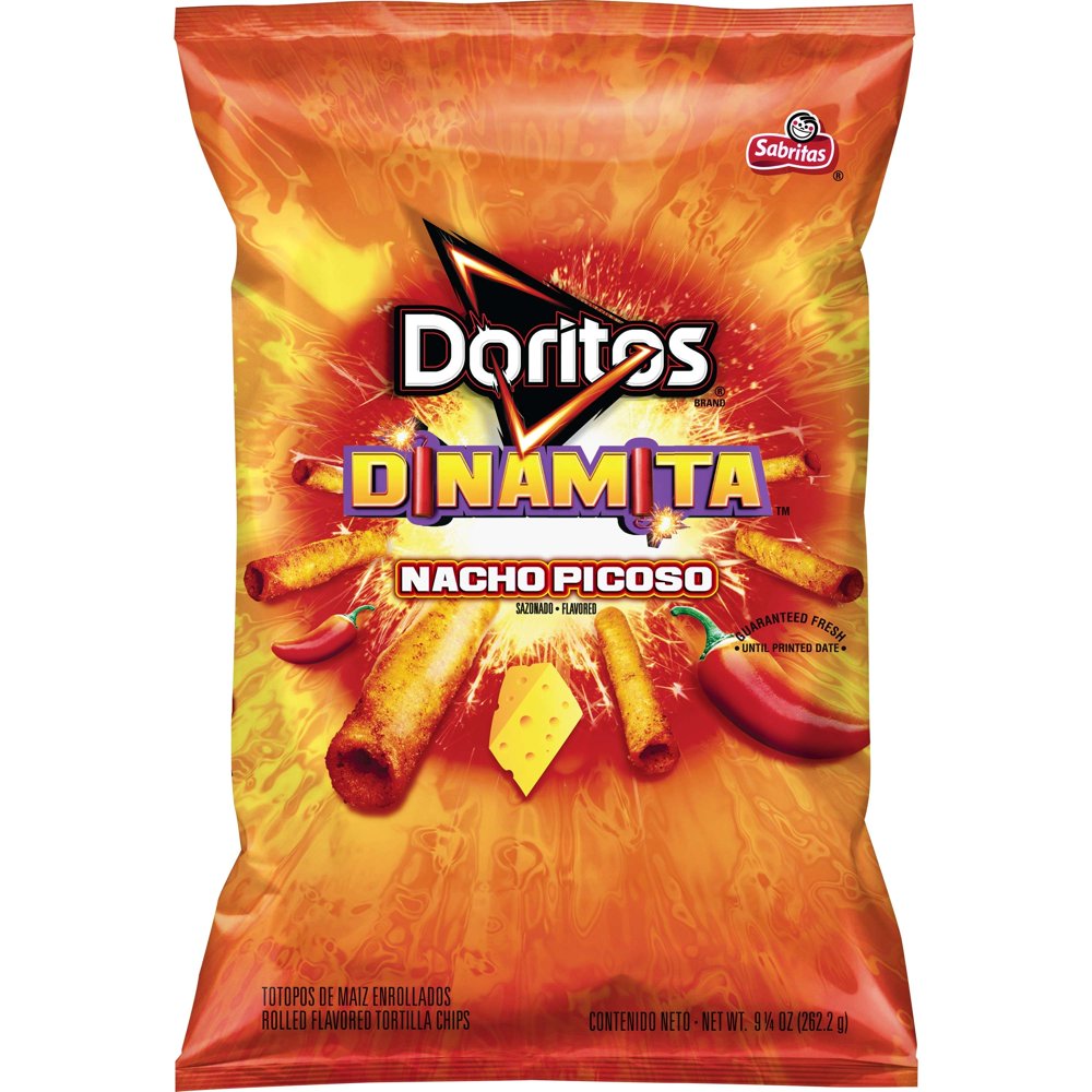 Sabritas Doritos Dinamita Nacho Picoso Rolled Tortilla Chips, 9.25 Oz.