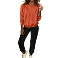 thumbnail image 3 of BXINGOHAI Lounge Sets for Women 2 Piece Travel Sweatsuits Fall Outfits Loungewear Matching Clothing Set Orange S, 3 of 6