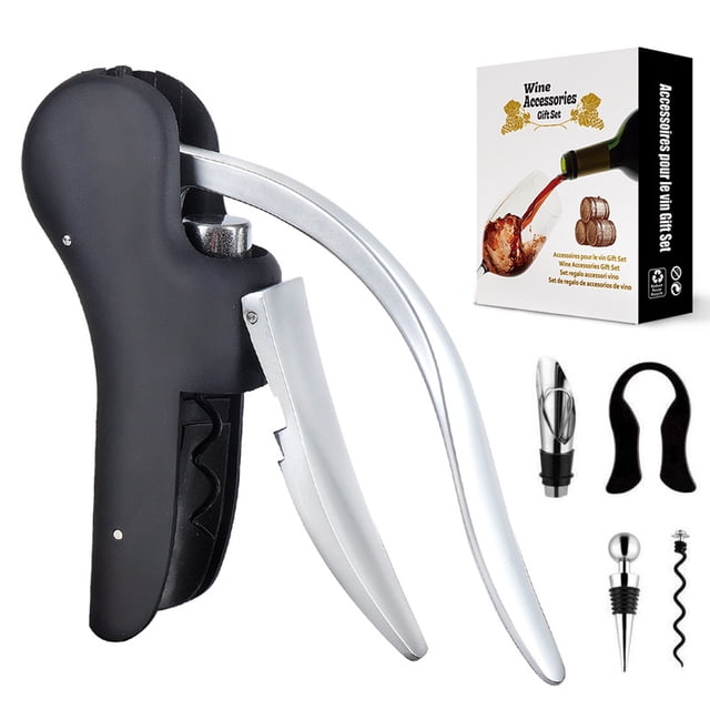Red wine bottle opener zinc alloy black goose head five-piece bottle opener ⭐ color box