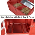thumbnail image 6 of Aivituvin 83" Large Chicken Coop for 4-6 Chickens, Mobile Hen House Outdoor Wooden Poultry Cage with Wheels Nesting Box Run, Red, 6 of 11