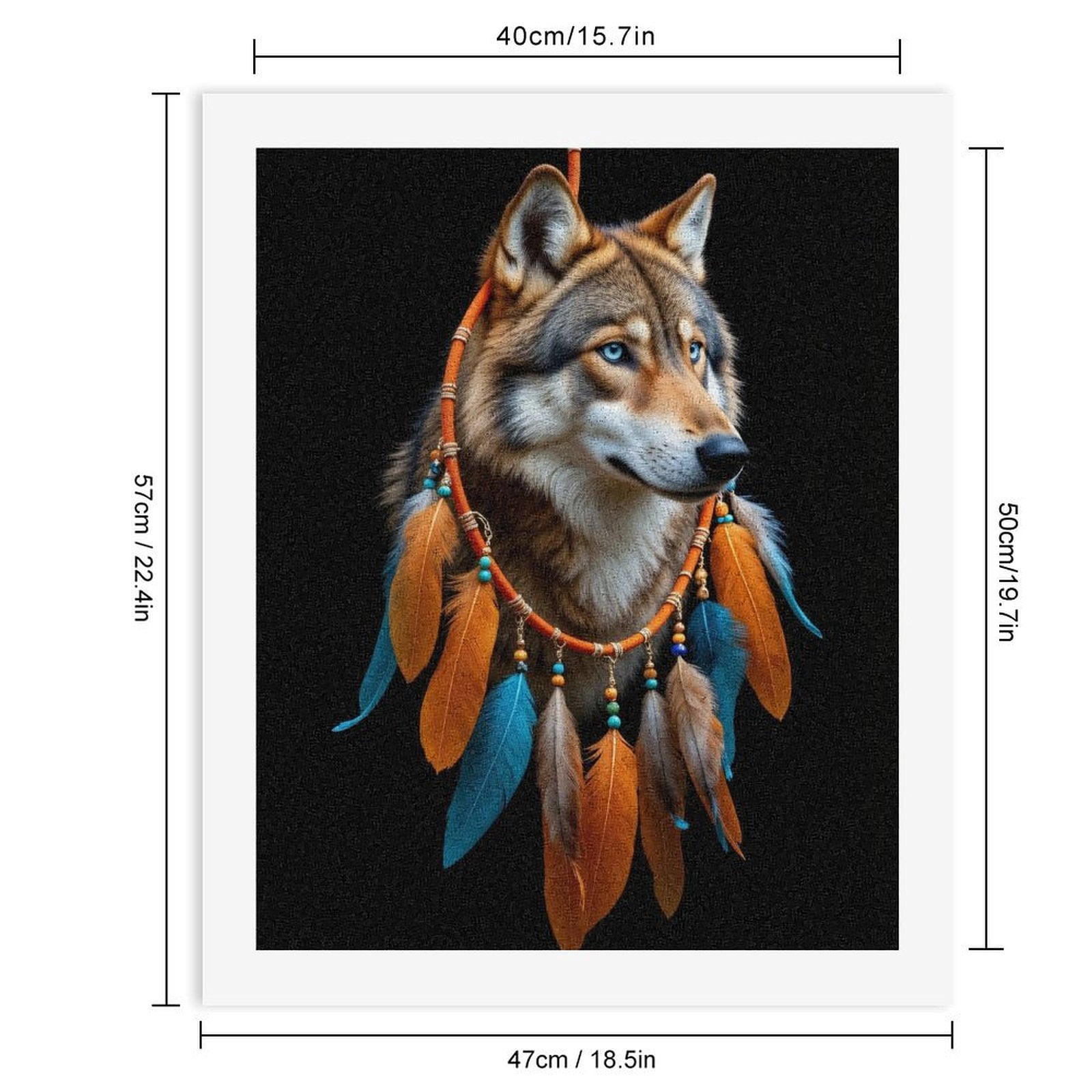 Paint By Numbers Kit for Adults Beginner - DIY Wolf Dreamcatcher Feathers Art Canvas Painting Kits for Adults, Frameless Paint By Number for Adults for Home Wall Decor 16x20 Inch