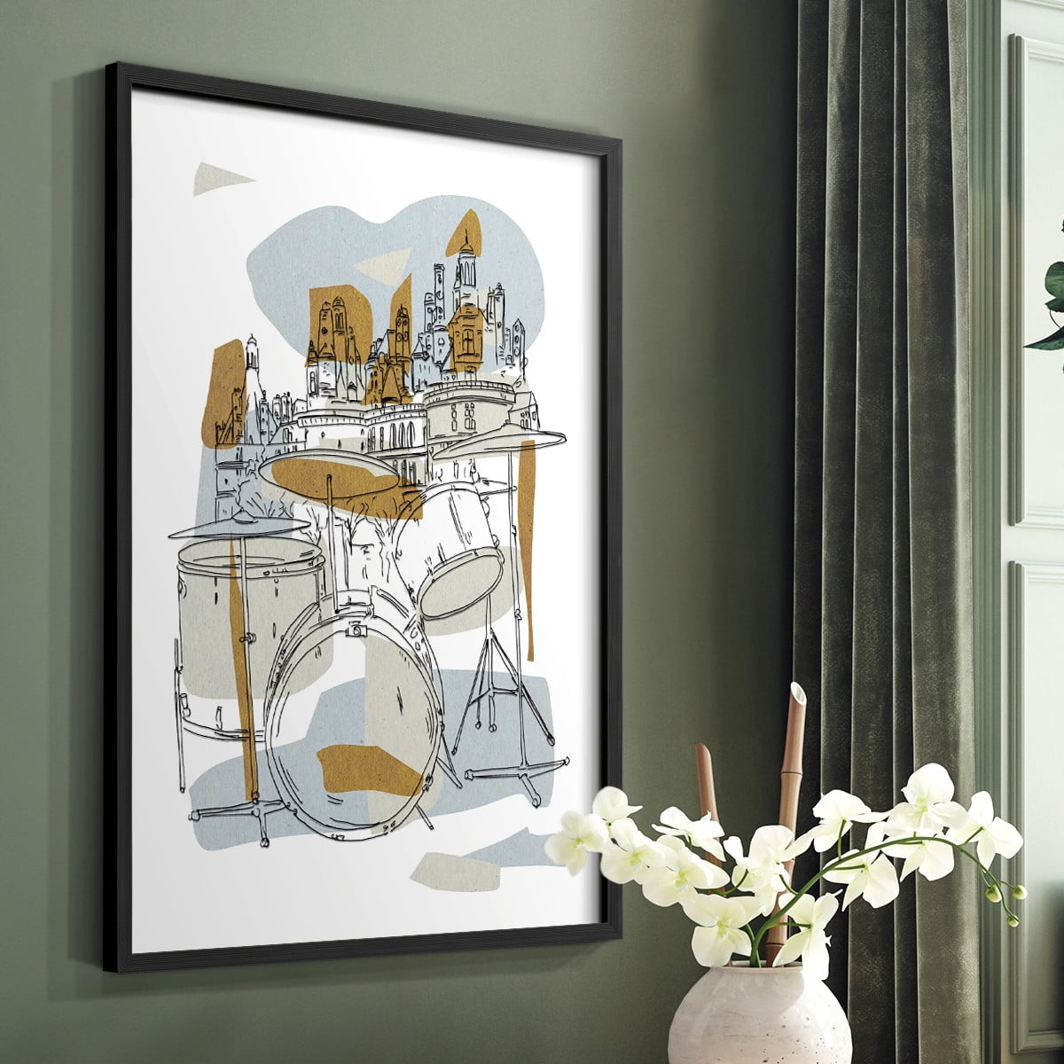 Rehearsal IV Framed Print in Black Solid Wood Framed Print No Nail Hanging