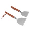 thumbnail image 4 of Stainless Steel Grill Spatula Set, Wood Handle, Heat Resistant, Easy Clean, Durable Kitchen BBQ Tools - Small & Medium Flat Spatulas, 4 of 8