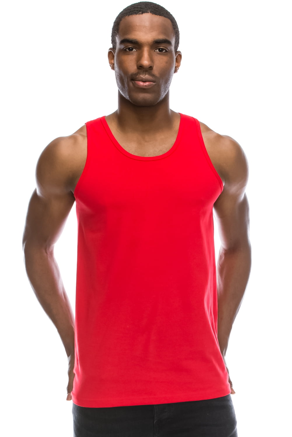 JC DISTRO - Men's Basic Solid Tank Top Jersey Casual Shirts - Walmart ...