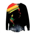 thumbnail image 4 of Byworldtasic Womens Sweatshirt Women's Black History Month Print Tops Loose-Fitting Round Neck Long-Sleeved Hoodless Blouses, 4 of 4