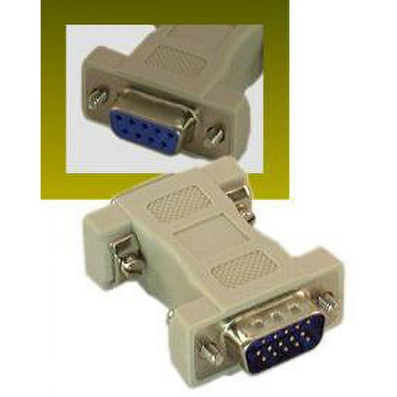 IEC M1335 VGA DH15 Male to DB9 Female Adapter