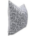 thumbnail image 2 of Fabdivine Block Print Throw Pillow Cover, 20x20 Inch Thick Cotton White Outdoor Cushion Cover, Floral Print Boho Design Gray Pillow Cover for Sofa and Couch, 2 of 5