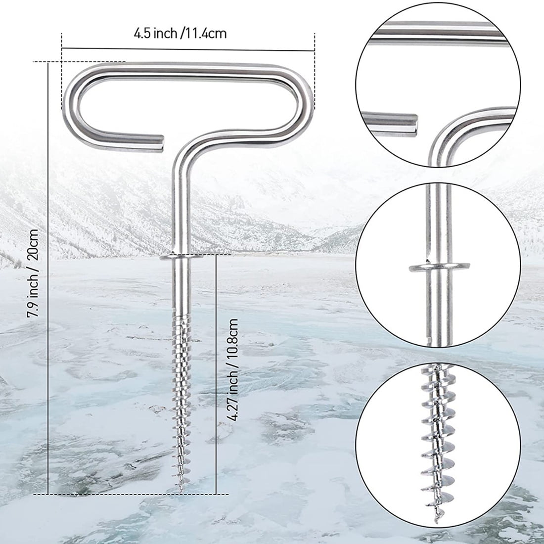 Ice Anchor Drill Adapter Universal Ice Anchor Kit, Ice Fishing Shelter