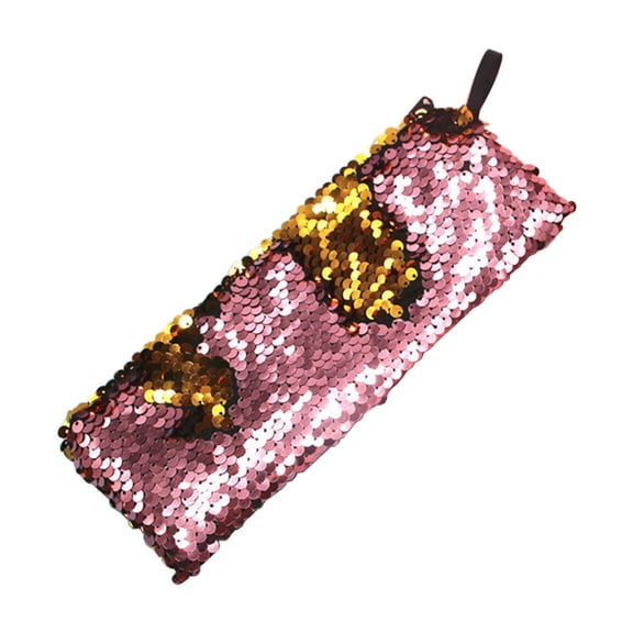 MERILER Student Mermaid Two-Color Sequin Pencil Case - Large Capacity Storage Bag for Earphones, Data Cables, and Stationery (1x Sequin Pencil Case)