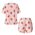thumbnail image 5 of Lsque Hand Drawn Strawberry Women's Short-Sleeved Pajama Set - 2 Piece Soft and Lightweight Sleepwear Set-3X-Large, 5 of 9