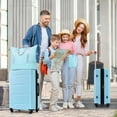 thumbnail image 2 of EUROCO 4-Piece Luggage Sets with Expandable Spinner Wheels,Hardside Carry On 20"& 28" Checked Luggage Set with TSA Lock and Scratch-Resistant Surface, Light Blue, 2 of 9