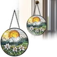 thumbnail image 2 of Stained Glass Suncatcher for Windows - Handmade 7.87x7.87 Inch Sun Catcher Window Hanging with Design, Indoor Doorway & Garden Decor, Christmas Birthday Gift Idea, 2 of 4
