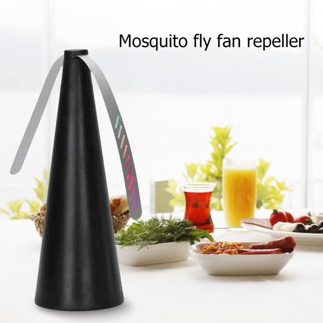 USB Fly Mosquito Pest Bugs Repellent Fan Food Protector Ventilador de escritorio (Negro)