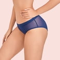 thumbnail image 4 of Women Menstrual Period Briefs Mesh Panel High Absorbency Leak Resistant Flexible Stretch Daily Wear Underwear Blue 4XL, 4 of 5