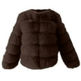 thumbnail image 4 of HTNBO Women Fluffy Faux Fur Coat Cropped Jacket Puffer Jacket Zip Up Winter Warm Fuzzy Teddy Jacket, 4 of 5