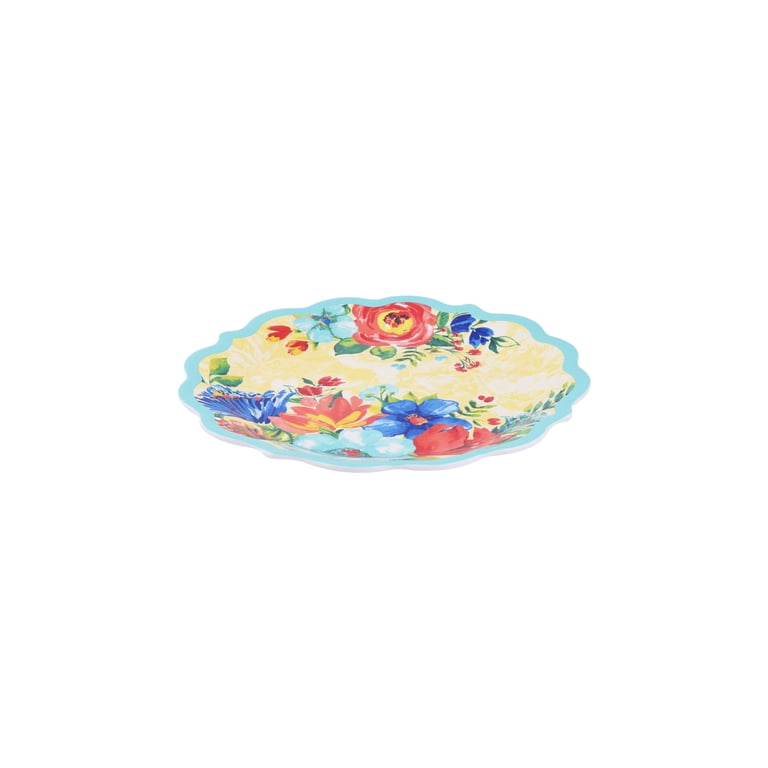 The Pioneer Woman Melamine Dinner Plate Teal Floral 10.7 inch