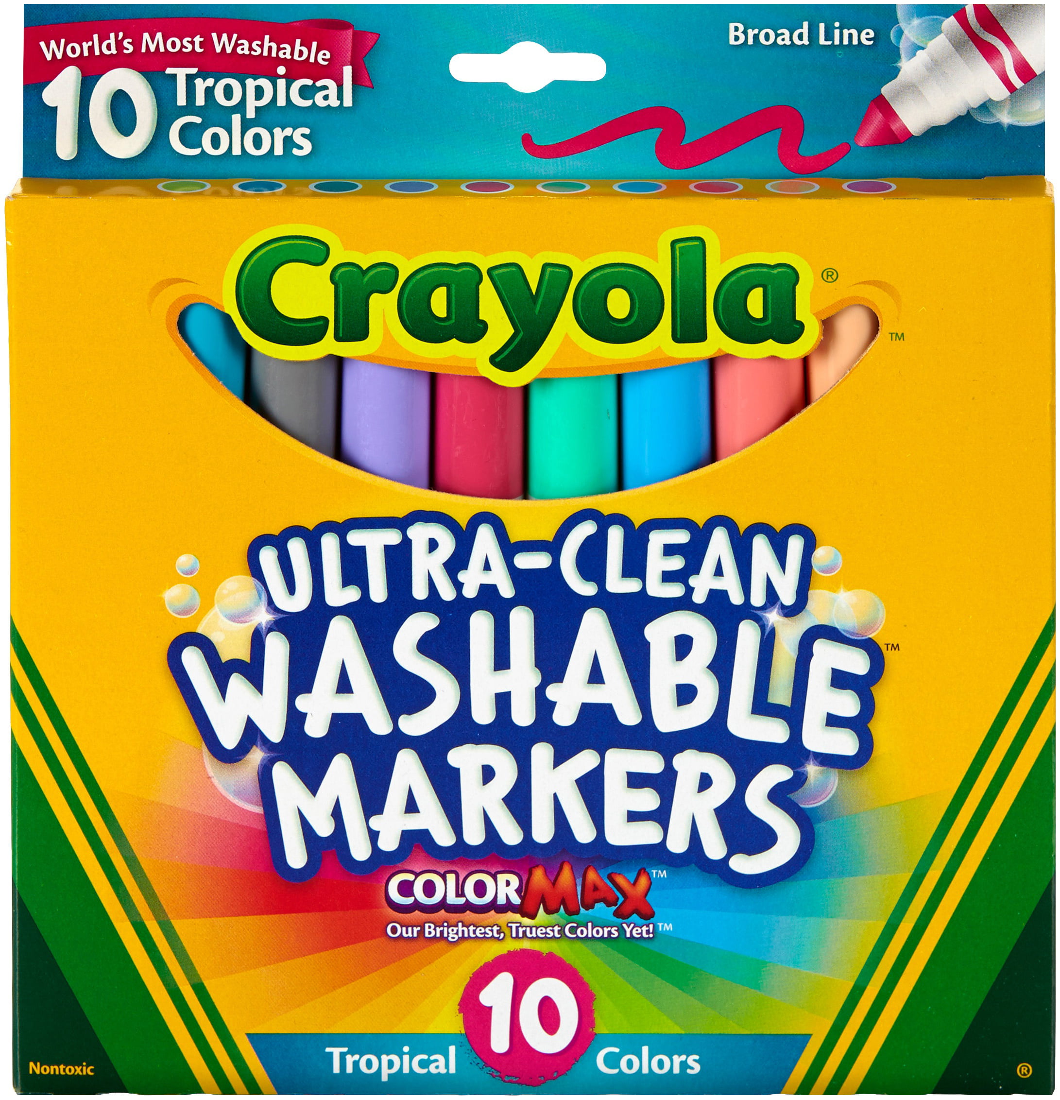 Crayola 587855 Color Max Ultra-Clean 10-Count Assorted Color Washable  Markers
