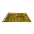 thumbnail image 2 of Ahgly Company Machine Washable Indoor Round Oriental Yellow Industrial Area Rugs, 7' Round, 2 of 4