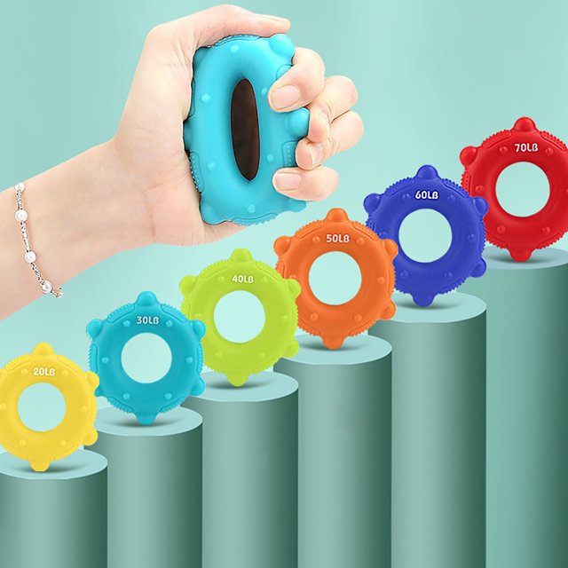 LJNYFDC Portable Hand Grip Trainer Hand Grip Strengthener Rich Color Compact Size Lightweight Portable Silicone Forearm Hand Grip Ring Wrist Muscle Trainer