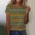 thumbnail image 2 of Pisexur Hauts d'Été pour Femmes, Hauts pour Dames, Hauts pour Femmes, Pull Décontracté à Manches Courtes Imprimé Col Rond Multicolore, L, 2 of 5
