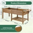 thumbnail image 4 of 81" Large Raised Garden Bed with Legs, Elevated Planter Box with Liner, Side Table, Storage Shelf & Hanging Hooks for Vegetables & Herbs, Brown, 4 of 9