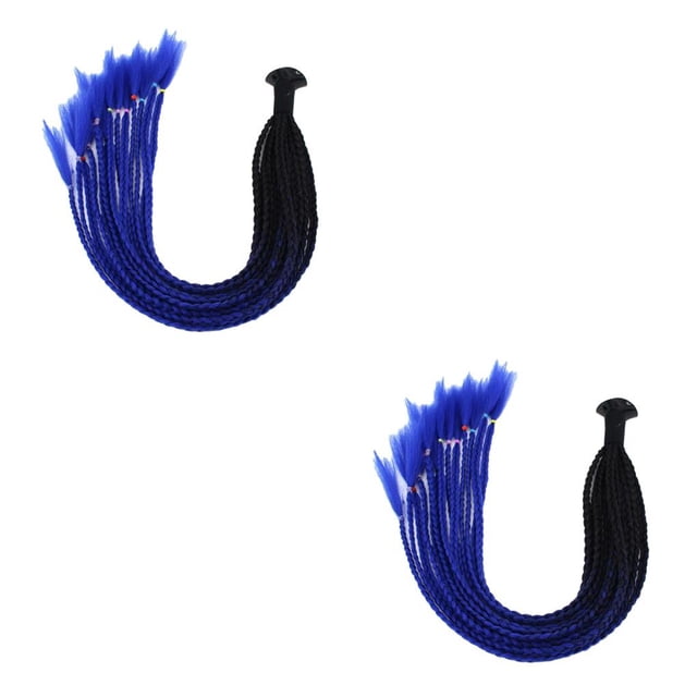 Baohd High-end Braids Style On Road Cool Motorcycle Ponytail Pigtail Punk Black Blue 2Set