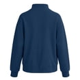 thumbnail image 5 of VEKDONE Womens Mock Neck Sweatshirt Long Sleeve Loose Fit Pullover Top | Casual Mock Neck Sweatshirt Oversized Pullover Drop Shoulder Lounge Travel Weekend Wear Navy L, 5 of 8