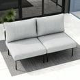 thumbnail image 5 of LayinSun 2 Pieces Aluminum Patio Furniture Set, Modern Modular Sectional Middle Chairs and Upgrade Thickness Cushion, 5 of 8
