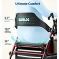thumbnail image 3 of Bluelog Mobility Walkers and Rollators, 4-Wheel Rolling Walker with Adjustable Height and Seat, Red, 350 lb Limit, 3 of 7
