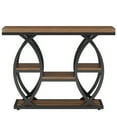 thumbnail image 7 of Finmind 4-Tier Console Table, 39" Wood Sofa Table with Storage Shelves, Rustic Brown, 7 of 7