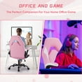 thumbnail image 4 of CONCETTA Computer Gaming Desk Chair - Ergonomic Office Executive Adjustable Swivel Task PU Leather Racing Chair with Flip-up Armrest, Pink White, 4 of 7