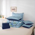 thumbnail image 5 of meiyoeat Tropical Fish Full Size Bedding Sets for Kids, Watercolor Starfish Animal Full Size Bed in a Bag, Blue, Blue Reversible, 7-Piece, 5 of 6
