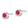 thumbnail image 2 of 14k White Gold 4mm July Ruby Earrings, 2 of 3