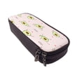 thumbnail image 6 of Picia Avocado Doing Sport Yoga Pattern Large Capacity PU Leather Pencil Case Organizer Pen Marker Holder Double Zipper Storage Bag Big Pencil Pouch for College Office, 6 of 6