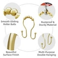 thumbnail image 2 of Gold Shower Curtain Hooks, AmazerBath Metal Shower Curtain Hooks Shower Curtain Rings Rust Proof Balanced Smooth Glide Double Shower Curtain Hooks, Shower Hooks for Shower Curtain 12 Pcs, 2 of 6