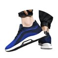 thumbnail image 2 of Mens Shoes,Elevator Casual Mesh Trainers Lightweight Breathable Lace Up Sports Footwear With Hidden Lift Heel Height Increasing Sneakers,Shoes for Men,Blue,9, 2 of 6