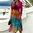 thumbnail image 5 of Fall Dresses for Women Wrap a Line Maxi Dress High Waist A-Line Swing Sundress, 5 of 5