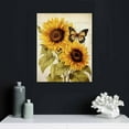 thumbnail image 4 of JEUXUS  Vintage Sunflower Wall Art Decor Sunflowers Canvas Pictures Butterfly Artwork Shabby Chic Rustic Painting Botanical Prints for Bathroom Bedroom Living Room Ready to Hang, 4 of 4