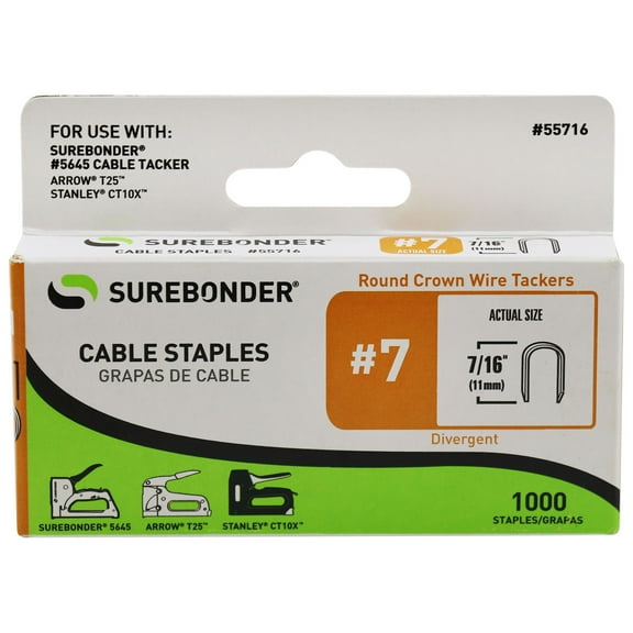 #7 Heavy Duty 7/16" Wire Tacker Staples - 1000 ct.