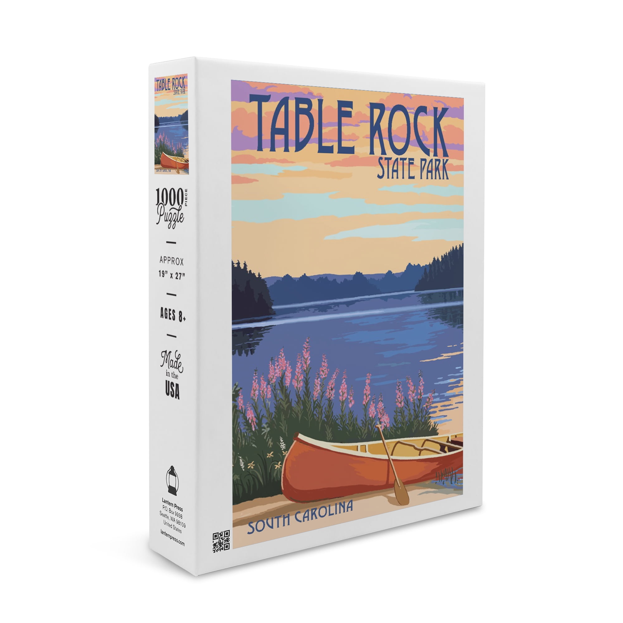 Table Rock State Park, South Carolina, Canoe and Lake (1000 Piece Puzzle, Size 19x27