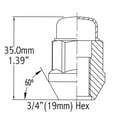 thumbnail image 2 of Coyote Wheel Accessories Écrou de Crantage 871148BLK Taille de Filetage 14 Millimètres x 1.5; Renflement Conique à 60 Degrés; Gland; Longueur Totale de 1,38 Pouce; Écrou de Crantage 3/4 Pouce Taille Hexagonale; Noir; Acier; Boîte de 100, 2 of 2