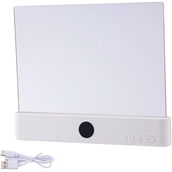 Smart Flat Book Lights, Rechargeable Clear Full Page LED Reading Light, 3 Color Dimmable Eye Protection with Timer, Clip On Page Glow Lamp for Books in Bed & Car Travel, Type-C Charging (White)M