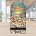 thumbnail image 3 of Designocracy 892079-DG 6 x 3 x 3 in. Bicycle by Sea Coastal Cell Phone Stand with Wood Mobile Holder Organizer, 3 of 11