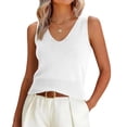thumbnail image 3 of Lumtrix Women Summer Tank Tops 2026 Basic Sleeveless V Neck Lightweight Knit Sweater Vest Beach Vacation Going Out Shirts White One Size, 3 of 6